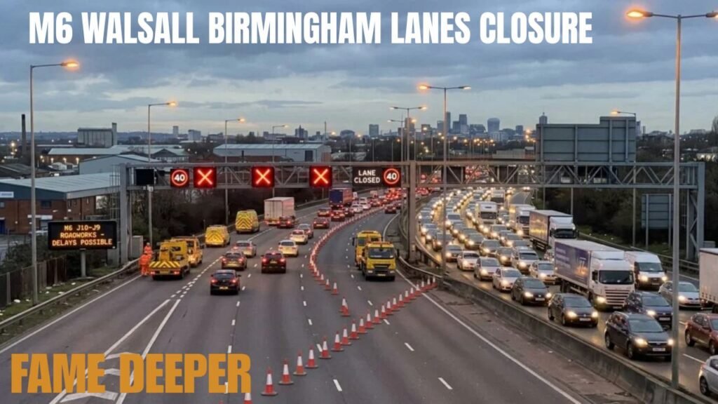 m6 walsall birmingham lanes closure
